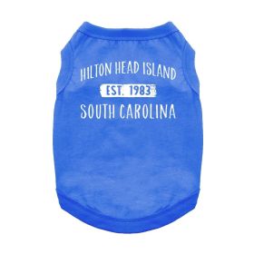 Hilton Head Island, SC Dog Shirt (Color: Blue, size: 2X-Large)